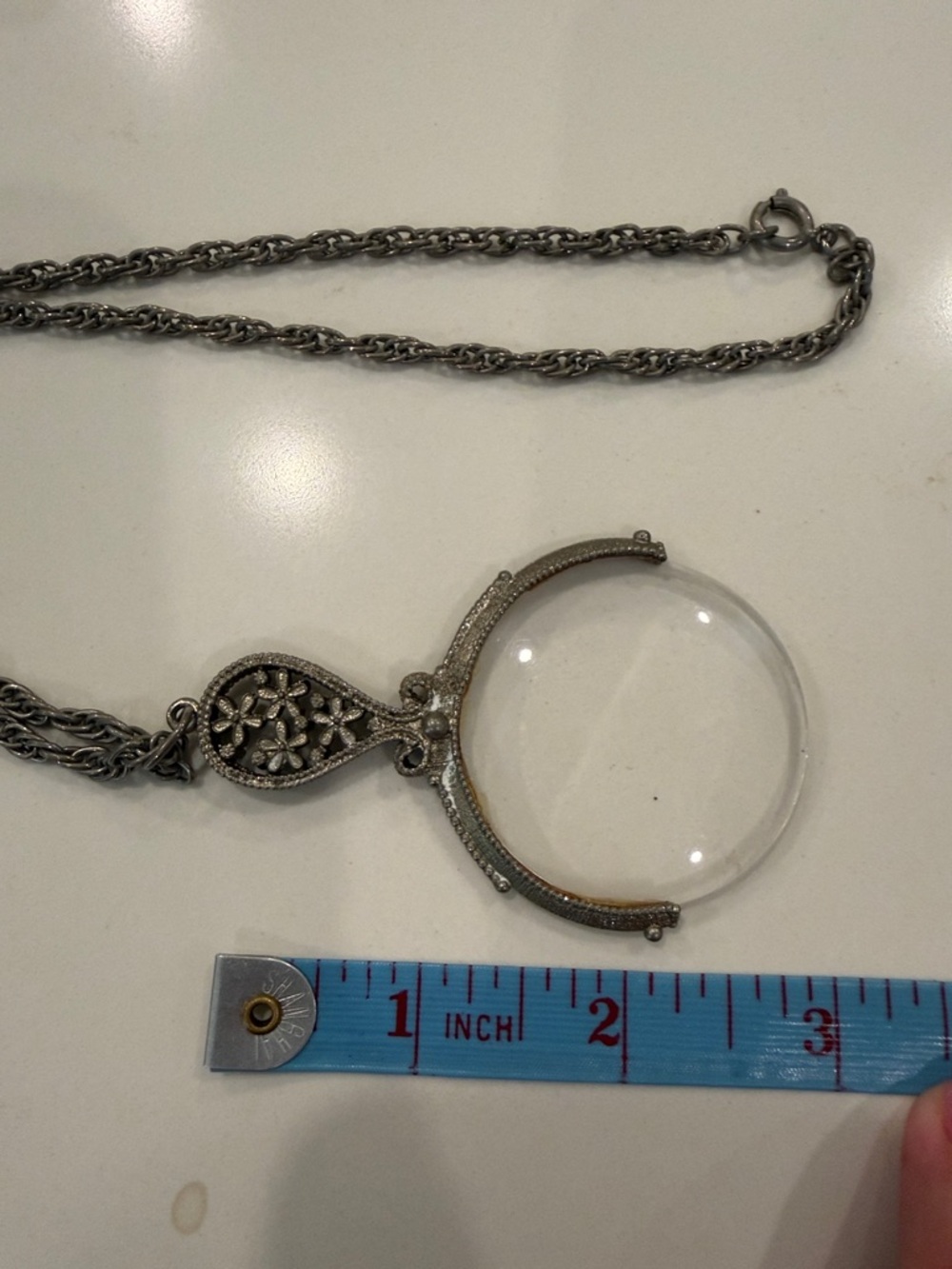 Source Unknown Silver-Tone Filigree Pendant Magnifier Necklace - Picture 3 of 4